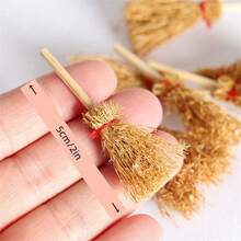 Weihnachtsdekoration Miniatur Puppenhaus Mikro Mini Besen Ornament, kreatives Heimdekoration Accessoire