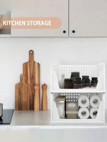 2 Pieces Foldable Plastic Storage Box Set, Stackable Drawer Baskets For Wardrobes, Cabinets, Kitchens, Bathrooms, And Offices - Versatile Storage Boxes For Home, Kitchen, Bathroom, And Office Use