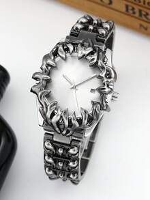 1 Piece Of Men's Appearance Paw Design Fashionable European And American Retro Style Unique Niche Personalized Waterproof Quartz Watch