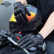 ALPINES FOX New Motorcycle Cycling Gloves Black Summer Leather Motocross Scooter Gloves Retro Biker Touchscreen Motorcyclist Gloves