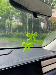 Joli pendentif de voiture en forme de nœud papillon, ornement décoratif à suspendre au rétroviseur, accessoire de voiture à pois et nœud papillon - Multicolore - Voir 10