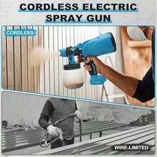 Cordless Electric Paint Sprayer, Replacement Type Paint Sprayer, With 900ml Container, Rubber Coated Non-Slip Handle, Suitable For Home Wall Painting, Furniture Coating And More