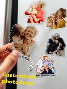 Custom Photo Magnet, Asymmetrical -Shaped Acrylic Fridge Magnets - Warm, Lovely And Special Home Decorations - Photos And Fridge Magnets, Mom And Daughter Photo Magnet Gift, Dog Photo Magnet, Family Photo Magnet Gift, Lovers Gift, Personalized Mother's Day Gift For Mom, Custom Photo Fridge Magnets, Baby Face Fridge Magnet,