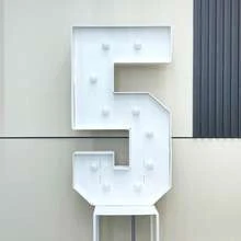 1Pc 3FT/91.5cm/36inch Light Up Digital Marquee Frame KT Board Number 0-9 Plug-In KT Board With Bracket LED Party Decorative Light For Birthday Party Anniversary Decoration - White - View 20