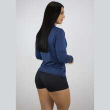 Women's Shirt UV+50 Sun Protection Long Thermal Second Skin T-Shirt Winter And Summer Fashion Beach Pool - 藏蓝色 - 查看 5