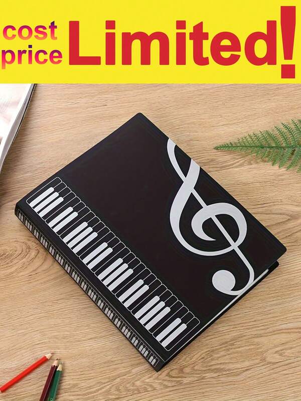 Music Sheet File Folder Clef Paper Storage Documents, Classification With 40 Pockets, Music Piano Sheet Note A4 File Holder Folder Document Booklet For Student Music Staff Musician Song Writer Artist
