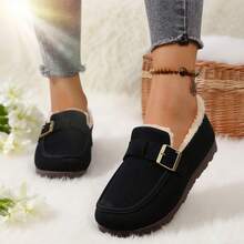 Women's Snow Boots And Women's Loafers, Featuring A Slip-On Design, Plush-Lined Interior, Windproof And Warm Properties, Lightweight And Non-Slip Performance, Casual And Sporty Style, Stylish And Versatile Look, Machine Washable, Suitable For Dating, Shopping, Walking And Office Wear, Are Ideal Choices For New Year Gifts And Valentine's Day Gifts. - 黑色 - 查看 8