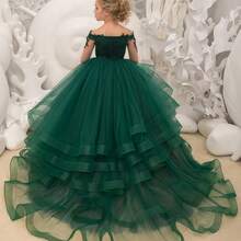 1pc Princess Long Sleeve Flower Girl Dresses Appliques Ruffles Tulle Pageant Dresses For Girls Kids Party Ball Gowns,First Communion Dress,Tween Girls Princess Dress,Birthday,Wedding Or Photoshoot Outfit,Dance Performance Dress,Piano Performance Dress,Perfect For Shows,Birthday Parties,Vacations,Pageant,Prom Dress - Royal Blue - View 7