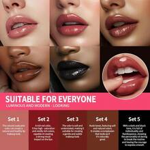 BestLand 6Pcs Matte Liquid Lipstick + Lip Liner Pens Set, One Step Lips Makeup Kits Pigment Velvety Nude Lip Stain Waterproof Long Wear Lip Gloss Make Up Gift Set (Classic Allure Set) - 第 5 組 - 查看 4