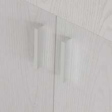 Shally Dogan Folding Space-Saving Retractable Ironing Board, Folding Cabinet With Wooden Frame For Quick Ironing, 4 Wheels For Moving, Ideal For Laundry Room, Bathroom - White Ash - View 2