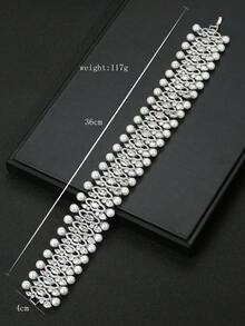 1 Stück modischer Luxus Zirkonia Halskette Perlenkette, geeignet für Bräute, Hochzeiten, formelle Anlässe, Partys, Feiertage, Geschenk für Frauen