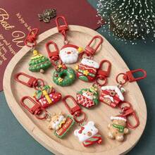 1pc Christmas Gift Christmas Tree Cartoon Cute Christmas Keychain Hanger Schoolbag Hanger Car Key Hanger Christmas Decoration Gift