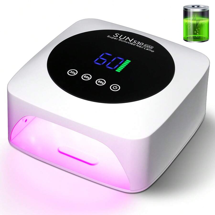Lámpara de uñas LED UV, secador de uñas, lámpara de gel para uñas, lámpara de uñas recargable con temporizador, lámpara de gel UV para uñas, sensor automático, luz de curado de uñas profesional portátil - Blanco, regalo de Navidad, regalo del Día de San Valentín, regalo de Halloween