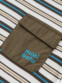 mini bala Boys Two-Layer Cotton Long Sleeve Tee Soft Breathable Stylish Casual Top - Coffee White Tone - View 7