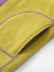 mini bala Kids Teddy Bear Baseball Jacket Fall Winter College Style Soft Comfortable Top - Yellow Green - View 8