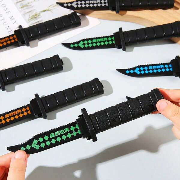 1pc Retractable Fake Chicken Dinner Knife Magic Toy, Prank Prop (Random Style/Color)