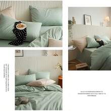 Bed Linen 135 X 200 Cm 2-Piece Sage Green 1 Duvet Cover 135 X 200 Cm + 1 Pillowcase 80 X 80 Cm Oeko-Tex Green Microfibre Duvet Cover Bedding Sets With Zip - Light Green - View 6