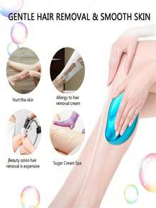 Nano Glass Grinding Hair Removal Device, Creative Physical Depilation Exfoliating Tool, Harmless To Skin, Hair Products And Accessories For Barber Salon Beauty Travel Essentials - Women's Hair Removal Device Manual Hair Removal Device Brush Hair Removal Device - Màu xanh lam - Xem 10