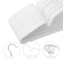 5/10/20pcs Non-Slip Rubber Coated Hangers With Grooved Design - Anti-Slip Hooks, Suitable For Home, Bathroom, Space-Saving Clothes Organizer (White) - Multicolor - View 5