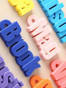 1pc Personalized 3D Printed Name Keychain, Customized Text PLA Key Ring, Fashionable Font Design, Colorful Letter Pendant, Durable Lightweight Bag Charm - Multicolor - View 4