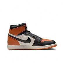 Nike Jordan Air Jordan 1 "Shattered Backboard" 2025 Retro Version, Soft & Comfortable, Non-Slip , High-Top, Retro Basketball Shoes, White/Black/Orange - Black Orange - View 2