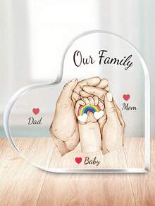 1pc Personalized Acrylic Family Member Hand Ornaments - Custom 3-6 Names Keepsakes, Desk Decorative Sign For Living Room, Bedroom And Office - Gift For Mom & Dad - Ideal Gift For Family On Mother'S Day, Father'S Day, Birthdays And Anniversary,Christmas Gifts, New Year Gifts.