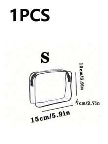 3 قطع/قطعة واحدة حقيبة أدوات تجميل بسيطة عصرية للجنسين، مجموعة حقائب أدوات تجميل وأدوات تجميل من EVA مع سحاب - شفافة، منظم سفر متين للرجال والنساء، حقيبة ظهر للعودة إلى المدرسة، ضروريات السفر، منظم سفر لعطلة الشاطئ، حقيبة مستحضرات تجميل شفافة مقاس 1 كوارت، مناسبة للسفر، للجنسين، حقيبة منظم تجميل شفافة للحمل، حقيبة مكياج بلاستيكية شفافة للسفر، حقيبة يد صغيرة شفافة مقاومة للماء