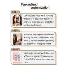 10 pares de calcetines personalizados para parejas con foto hecha en EE. UU., calcetines personalizados con foto para boda, calcetines personalizados con foto - Multicolor - Ver 5