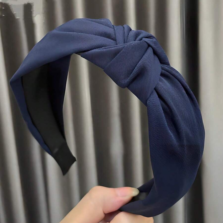 女士宽檐布艺发带：简约纯色斜纹结发饰——您的日常百搭必备单品。这款韩式发带完美融合了简约优雅与实用功能，让您每天都能焕发光彩。旨在重新定义现代头饰，发带，美妆家居发饰