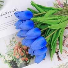 1/3/10/20 Pcs Blue Tulips, High-Quality Artificial Flowers, Realistic Touch Tulip Bouquets, Perfect For Weddings, Rooms, Homes, Hotels, Parties, Valentine's Day, Christmas, And Other Occasions, And Perfect For Gifts And New Year's Gifts.
