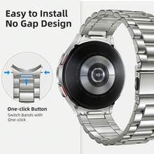 1pc Silvery Black Quick Release Metal Strap For Samsung Galaxy Watch 7 Band, Galaxy Watch 6 Bands 6 Classic 47mm 43mm, 5 4 44mm 40mm FE 5 Pro 45mm 4 Classic 46mm 42mm, Stainless Steel Strap For Men & Women, 20mm