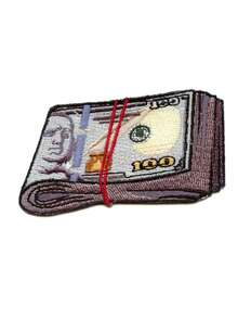 1PC Fat Wad Dirty Money Patch Hundreds Blue Benjamins Embroidered Iron On - Multicolor - View 10