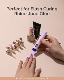 Lámpara UV portátil Melodysusie para uñas de gel, Lámpara para uñas inalámbrica ART01R recargable con pantalla LCD, cubierta protectora para los ojos, secador de uñas con curado flash para decoración con rhinestones y bricolaje en casa - Morado - Ver 2