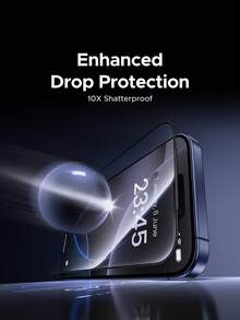 UGREEN 2pcs Phone Screen Protector Tempered Glass Black Edge Compatible With IPhone 17 Air Pro Max