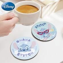 Disney 1pc Disney Officially Licensed Stitch Patterned Cute Coaster Waterproof Wipeable Compact Cup Mat Kitchen Coffee Table Dining Table Use Perfect Home Decor Warm Festive Holiday Party Decoration Gifts For Family And Friends