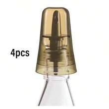 4 peças/Conjunto de Tampas Despejadoras de Garrafa de Plástico Transparente, Tampas de Bico Universal para Garrafas de Vinho, Acessórios de Ferramentas de Cozinha - Multicolorido - Visão 9