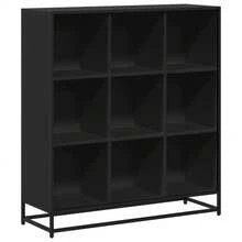 Libreria Larryhot nera 97,5x33x107,5 cm in legno ingegnerizzato e metallo, robusta e durevole, facile da montare, stile decorativo, adattA, Per riporre soprammobili, statuette, libri, piccoli oggetti, ecc. - nero - Visualizzare 2