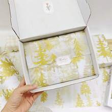 60/30/10 ورقة بنمط رجل الزنجبيل للكريسماس - مقاس 50.8x35.56 سم بتصميم رجل الزنجبيل والنقاط المتداخلة، ورق خفيف الوزن للتغليف الواقي للهدايا، حماية العناصر الهشة، ديكور العطلات (شرائط قصب السكر الزرقاء، نجوم)، ديكورات رجل الزنجبيل، تغليف احتفالي، طراز احتفالي، تغليف موسمي، ديكورات احتفالية، منظمو الحفلات ، ديكورات ، بيجامات ، هدايا ، ديكور - شجرة الصنوبر الذهبية - مشاهدة 5