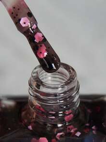 REALCHIC 10ml/Pcs Black&Pink Sequins Water Based Nail Polish,Fast Dry,Long Lasting,Peel Off,Manicure Nails Art For Women & Girls,Black Nails,Halloween Gifts - Black - View 3