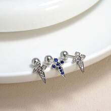 Titanium Steel Cross Tongue Piercing, Sexy Tongue Ring, Halloween Tongue Jewelry, Piercing Accessory - Pointed Cross Tongue Nail - View 4