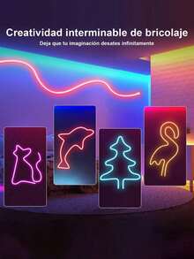 1 个 1M/2M/3M/4M/5M 柔性 LED 霓虹灯带，USB 供电，遥控器，便携式角灯，适用于家居装饰、阅读、房间、客厅、卧室、走廊、电视背景、万圣节、圣诞节、生日派对照明 - 44銀標 - 查看 10