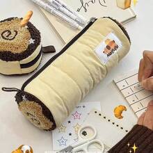 1个鱼形面粉猫铅笔盒和面包小狗蛋糕铅笔盒，高品质可爱化妆包，学生返校文具包，超大容量收纳袋