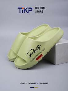 TIKP 男士时尚EVA厚底拖鞋，舒适防臭防滑沙滩凉鞋，男女皆宜 - 綠色真實 - 查看 3