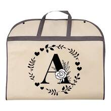 1个防尘衣物袋，防水衣物保护套，时尚26字母印花西装连衣裙衣物收纳袋，悬挂式衣柜整理袋，适用于学校、办公室、家庭、旅行、打包、收纳、返校季