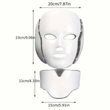 7 Color LED Light Facial Mask Adjustable LED Facial Mask Beauty Care Tool Valentine'S Day Gift Perfect Gift For Mother - 白色 - 查看 4