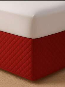 Quilted Microfiber Single/Queen/King Size Bed Skirt - 紅色 - 查看 3