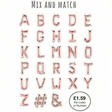 16Letter Balloons - Any Custom Phrase 16" Inch Alphabet & Numbers | Create Your Own Banner | Rose Gold/Gold/Silver/ Hot Pink/Blue/Red/BlackDefault Golden Balloon - Silver - View 3