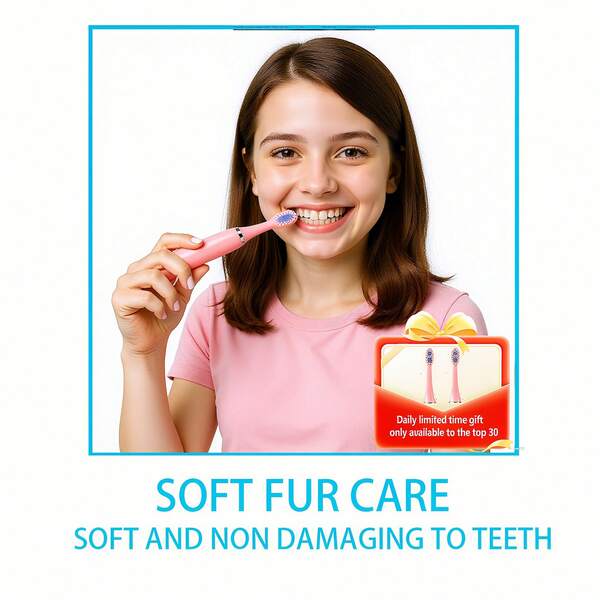 Electric Toothbrush Smart Cartoon Soft Bristles Toothbrush With Replace Bristles