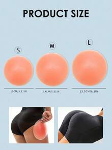 2 Pcs Invisible Adhesive Round-Shaped Silicone Buttock Pads, Padded Butt Enhancer Inserts, Hips Booty Lifter - Dusty Pink - View 5