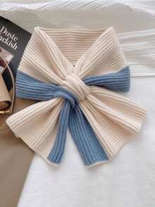 1pc Minimalist Solid Color Knitted Warm Scarf, Suitable For Daily, Outdoor, Commute, Campus, Street, Park Wear, Fashionable & Elegant Accessory For Women In Autumn/Winter For Dress - Burgundy - View 9